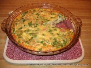 Crustless Ham and Green Onion Quiche