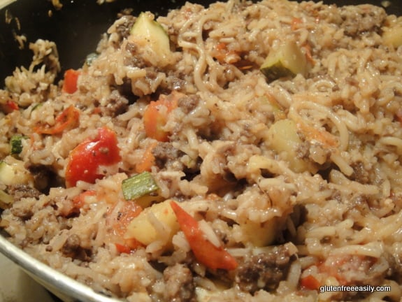 gluten free, dairy free, entree, skillet supper, easy, hamburger helper
