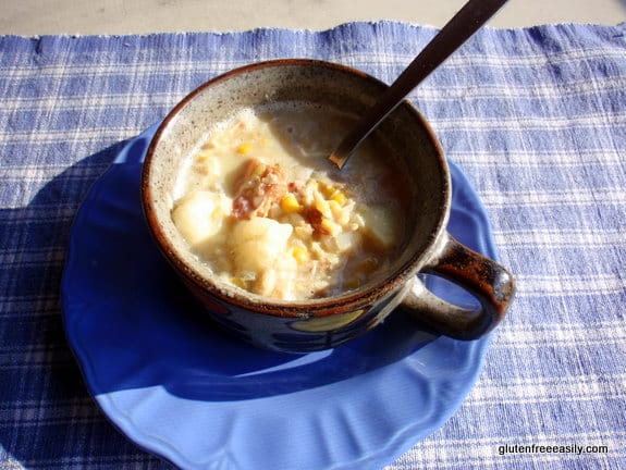 gluten free, dairy free, refined sugar free, soy free, chowder, bacon turkey corn chowder, chicken chowder, corn chowder