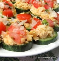 appetizer, cucumber, summer, chickpeas, garbanzo beans, bruschetta