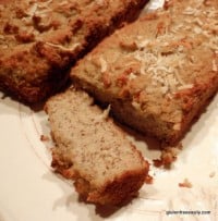 gluten free, grain free, refined sugar free, banana bread, coconut, adopt a gluten-free blogger