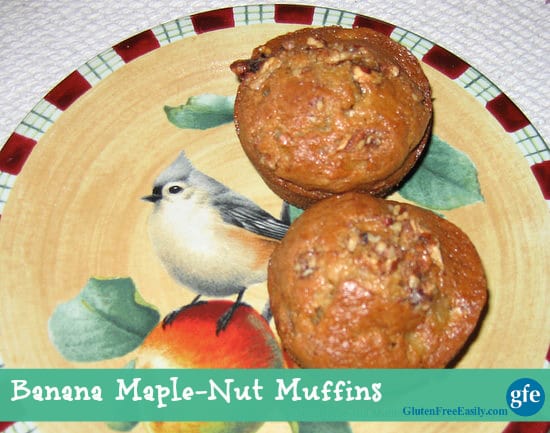 Gluten-Free Banana Maple-Nut Muffins. Probably the best muffins you'll ever eat! [from GlutenFreeEasily.com] Photo
