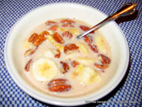 cereal with milk and fruit