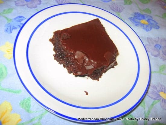 Gluten-Free Mediterranean Chocolate Cake. This simple one-layer chocolate cake is my "go to" cake recipe for friends' birthdays. Don't be disappointed by a single layer. This cake feeds quite a few people and has a lovely presentation. [from GlutenFreeEasily.com]
