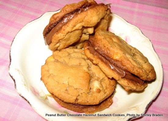 The easiest, most decadent treat you can imagine! Flourless Peanut Butter Nutella Sandwich Cookies (photo)