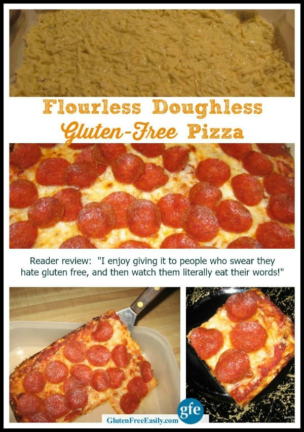 This Flourless Gluten-Free Low-Carb Pizza is not only naturally gluten free, it's grain free and doughless! More importantly, it's loved by everyone, even your gluten-full family members and friends. The crust, which is made of only eggs and cheese, is amazing. The texture is very