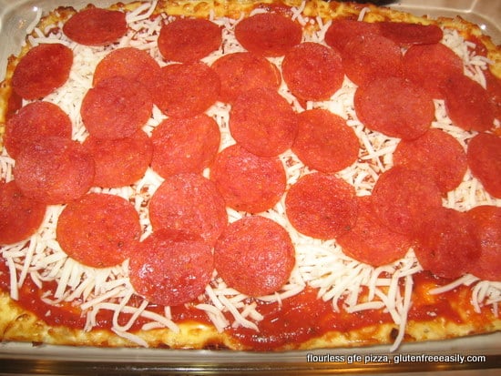 Flourless Gluten-Free Pizza that you can actually pick up with your hands! It's simply amazing and loved by all! (photo)