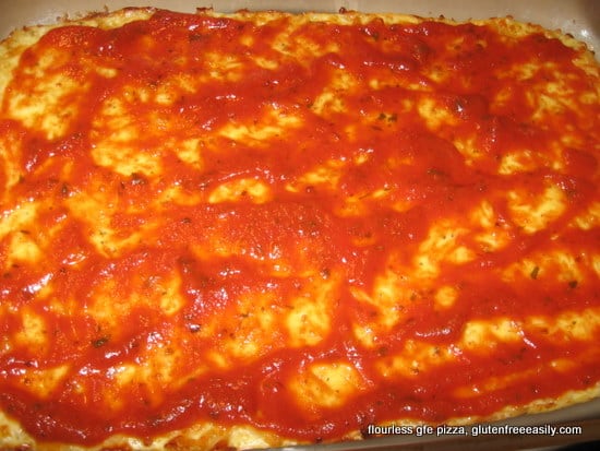 Flourless Gluten-Free Pizza that you can actually pick up with your hands! It's simply amazing and loved by all! (photo)
