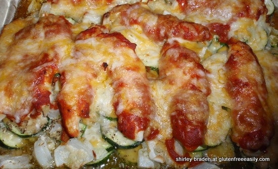 Gluten-Free Cheesy Chicken Zucchini Bake at Gluten Free Easily