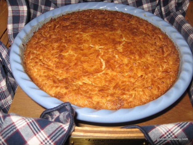 gluten free, crustless, coconut pie, recipe, gluten free easily, gfe, Shirley Braden