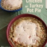 Amazingly delicious Gluten-Free Pot Pie. Chicken, Turkey, or Vegan. Your choice. You can even make this pot pie so that it will serve both the vegans and the carnivores. I tell you how. [from GlutenFreeEasily.com]