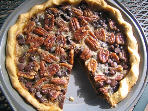 Gluten-Free Bourbon Pecan Chocolate Pie from the famous Carol Fenster.