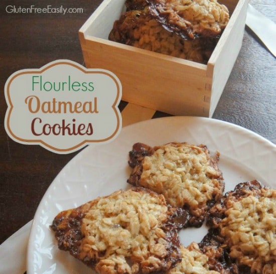 You are absolutely going to love the caramelized goodness of these Flourless Oatmeal Cookies! Be sure to use certified gluten-free purity protocol oats if you eat gluten free for medical reasons. [from GlutenFreeEasily.com] (photo)