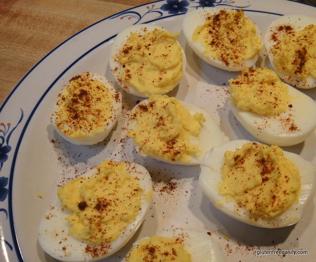 It's really easy to make totally delicious deviled eggs with Mom's Deviled Eggs recipe and they're naturally gluten free, dairy free, and more free! [from GlutenFreeEasily.com] (photo)