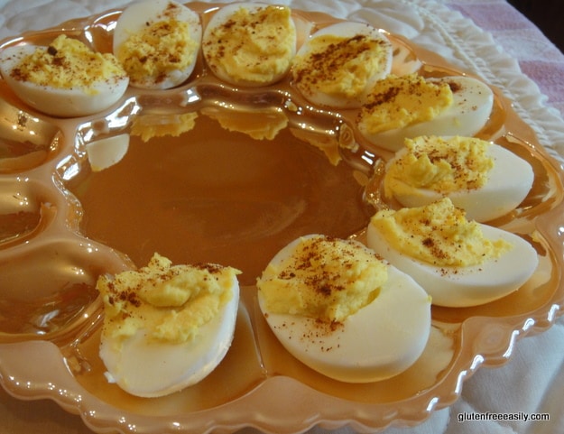 Mom's Deviled Eggs Gluten Free Easily