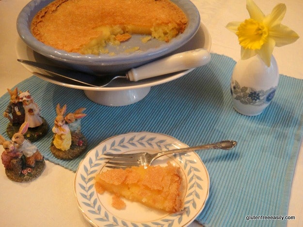 The delicious pie with the surprise ingredient! Gluten-Free Vinegar Pie. Very similar to Chess Pie. [from GlutenFreeEasily.com]