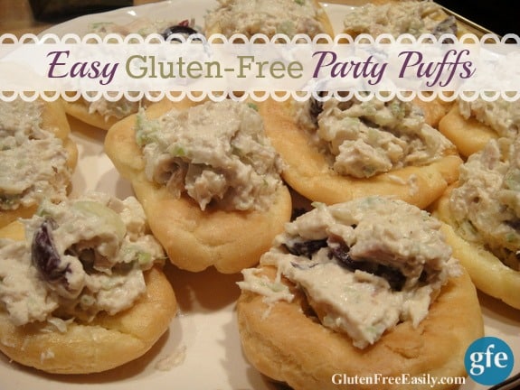 Easy Gluten-Free Party Puffs. Fill with savory or sweet ingredients. One of 17 gluten-free holiday appetizers that will make your New Year celebration! [from GlutenFreeEasily.com]