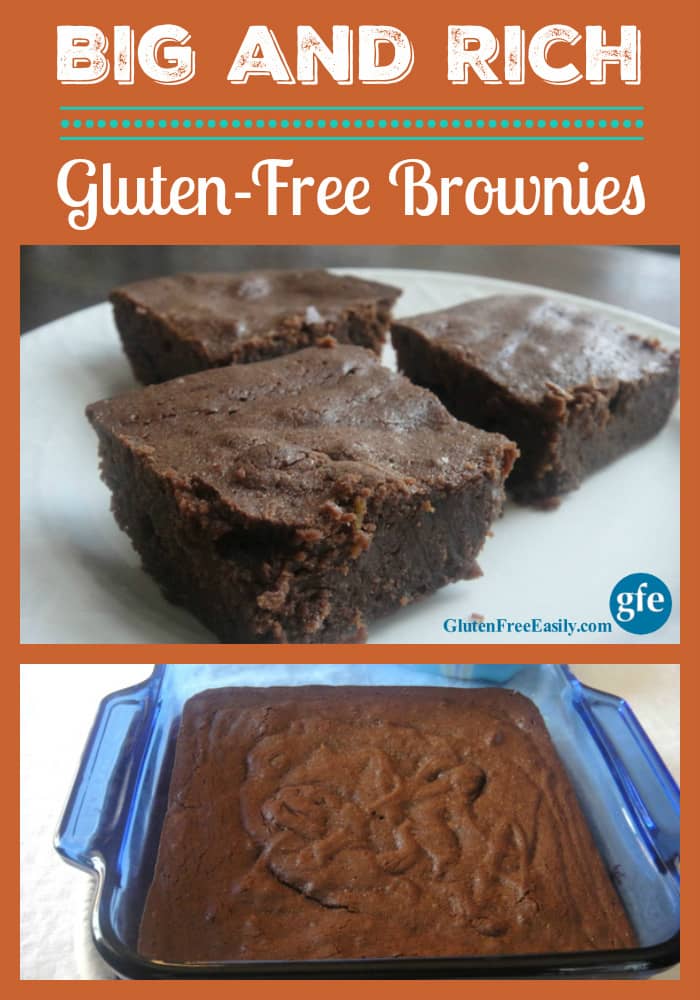 Big and Rich Gluten-Free Brownies at gfe--gluten free easily