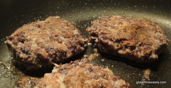 Photo of making Blackened Bean Burgers. Gluten free, vegetarian, with vegan option. 