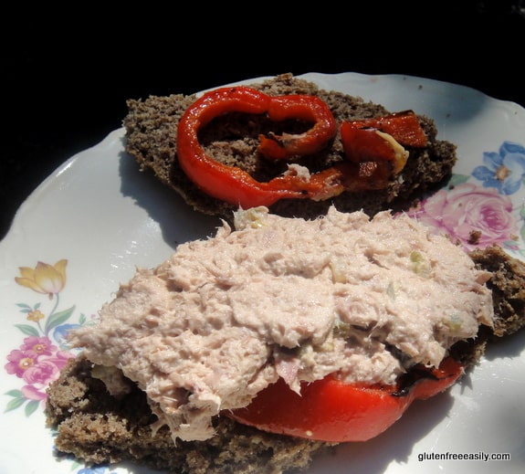 This grain-free Golden Flax Bread is delicious. It's very surprising that so few ingredients can yield such a tasty and nutritious loaf of bread. Lots of flavor options. [GlutenFreeEasily.com]