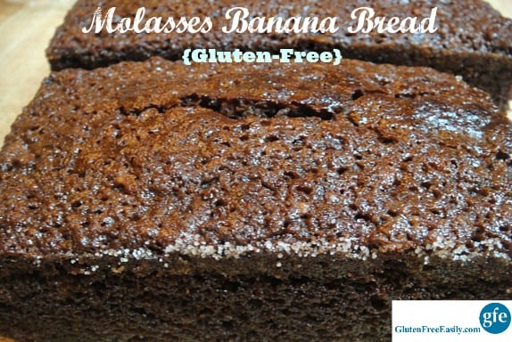 Gluten-Free Molasses Banana Bread is the best banana bread!! This recipe tastes more like cake than typical banana bread. In fact, Mr. GFE always thinks it's chocolate cake! [from GlutenFreeEasily.com]