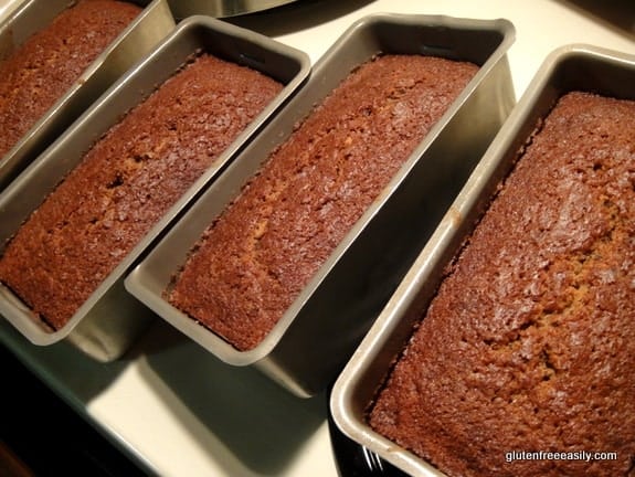 Classic Pumpkin Bread. Always the perfect recipe for both enjoying at home and giving to others. Makes two regular loaves or four mini loaves. [from GlutenFreeEasily.com] (photo)