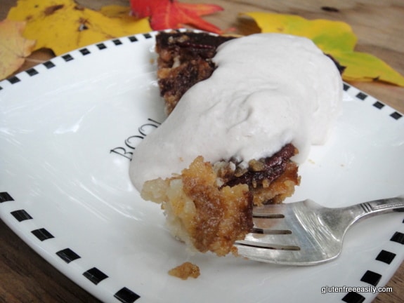 Pumpkin Pecan Pie. If you love both pumpkin pie and pecan pie, this Pumpkin Pecan Pie will become your new favorite for sure! [from GlutenFreeEasily.com] (photo)