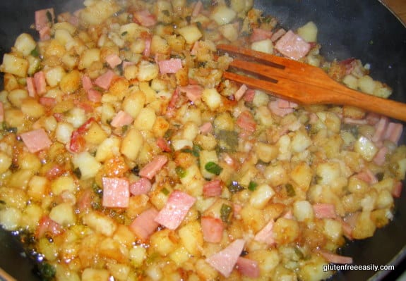 Hash with Ham and Green Onions