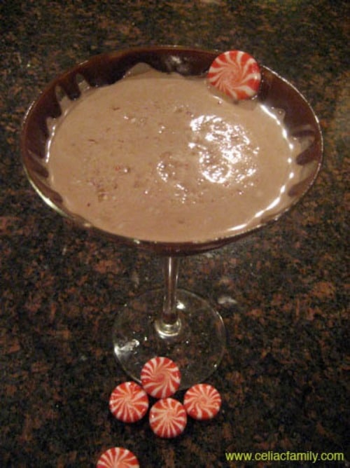Chocolate Martini. Fabulous holiday beverage from Celiac Family. [featured on GlutenFreeEasily.com]