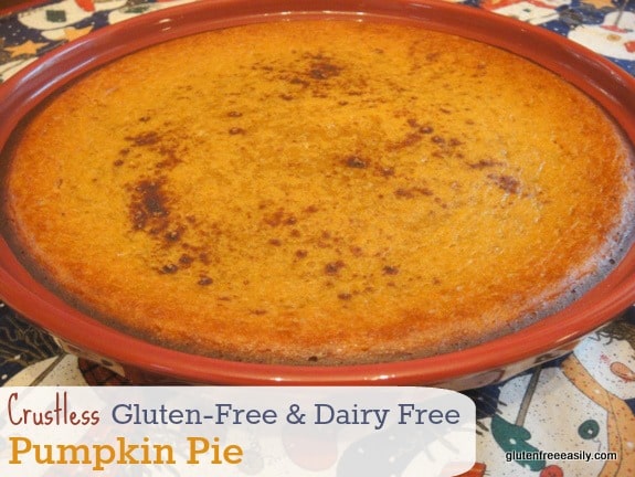 Crustless Gluten-Free Dairy-Free Pumpkin Pie