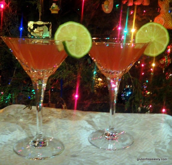 Pom-Bom-Spice-Tinis! Ideal for any celebration. Warning: If these cocktails were a Jeopardy answer they'd be in the Potent Potable category. [featured on GluteFreeEasily.com] (photo)