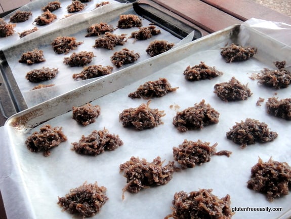 Almond Chocolate Double Coconut No-Bake Cookies at Gluten Free Easily