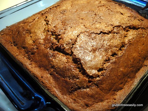 Gluten-Free Coffee Cake Flavored with Coffee. Made from Free for All Cooking from Jules Shepard. Without streusel topping.