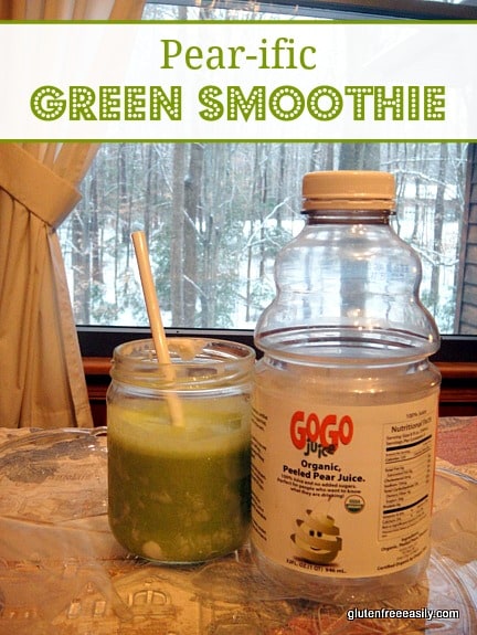 Pear-ific Green Smoothie made with GoGo Organic Pear Juice at GlutenFreeEasily.com