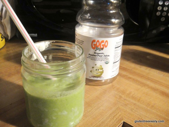 Pear-ific Green Smoothie made with GoGo Organic Pear Juice at GlutenFreeEasily.com