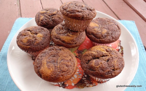 Gluten-Free Marble Cupcakes. The wonderful Vegan Chocolate Frosting really is optional. These cupcakes are great either way! We always eat them unfrosted, even for breakfast--like muffins. [featured on GlutenFreeEasily.com]