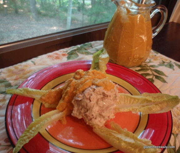 Super Carrot Dressing on Tuna Salad at gfe--gluten free easily