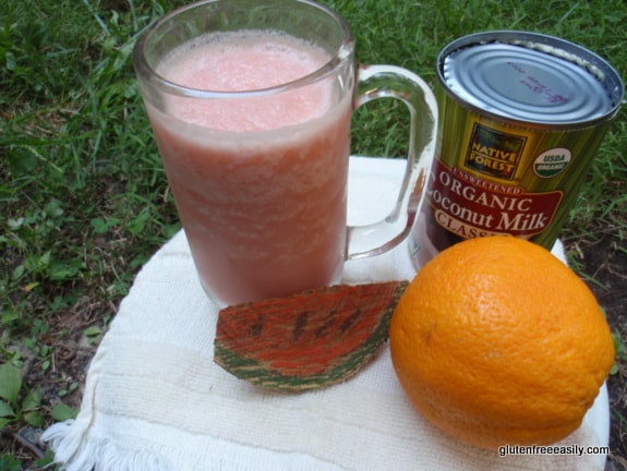 Good Morning, Sunshine! Watermelon Orange Smoothie. This three-ingredient smoothie not only gives you a reason to wake up; it helps you to wake up! [from GlutenFreeEasily.com]