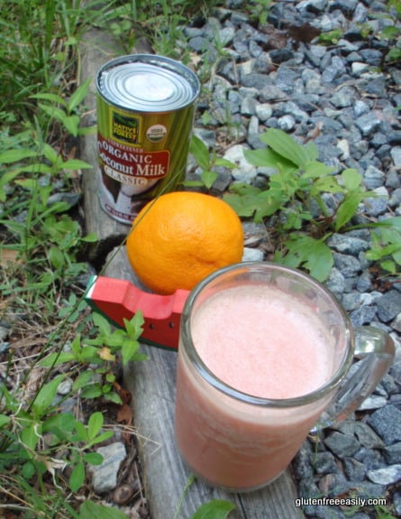 Good Morning, Sunshine! Watermelon Orange Smoothie. This three-ingredient smoothie not only gives you a reason to wake up; it helps you to wake up! [from GlutenFreeEasily.com]