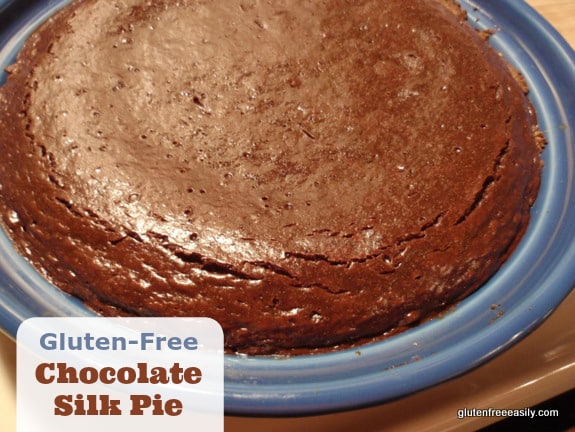 Chocolate Silk Pie. This pie is gluten free and dairy free, but lacking nothing. It is so, so good! [from GlutenFreeEasily.com]