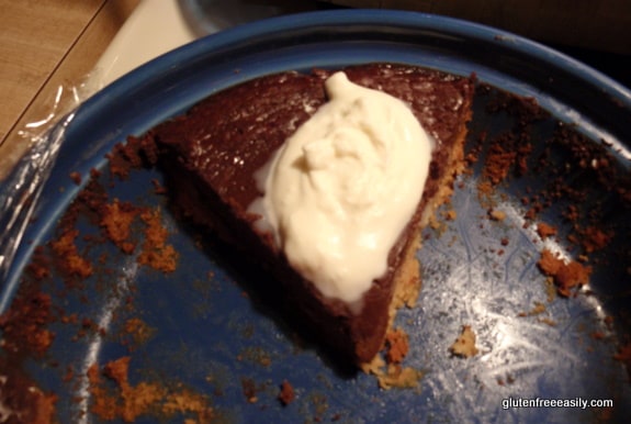 Chocolate Silk Pie. Last piece! This pie is gluten free and dairy free, but lacking nothing. It is so, so good! [from GlutenFreeEasily.com]