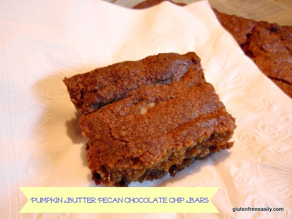 Piece Gluten-Free Pumpkin Butter Pecan Chocolate Chip Bars Grain Free Paleo