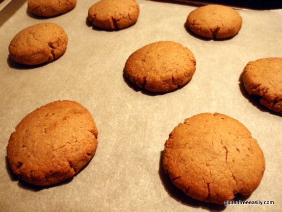 Gluten-Free Thick and Chewy Peanut Butter Cookies as simple rounds.