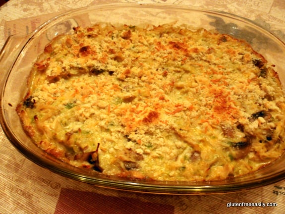 Gluten-Free Turkey Tetrazzini --Great Way to Use Turkey (or Chicken) Leftovers [from GlutenFreeEasily.com]