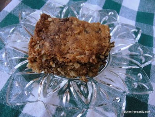 Gluten-Free Oatmeal Marble Squares. I made them just for you and I give you two versions of these treats--slightly ooey and gooey and healthier or very ooey and gooey. I'm pretty sure you'll love them either way. [from GlutenFreeEasily.com]