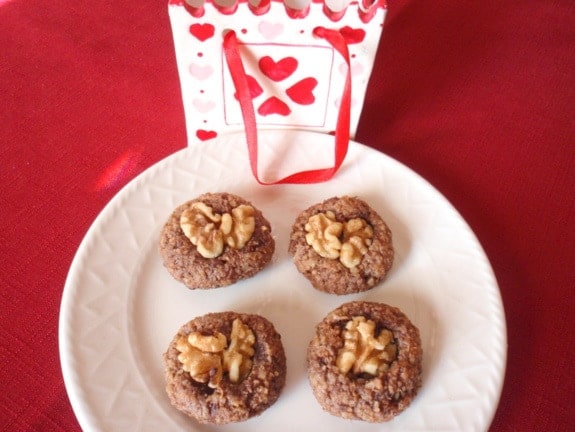 Double Chocolate, Double Walnut, Double Heart Cookies at Gluten Free Easily