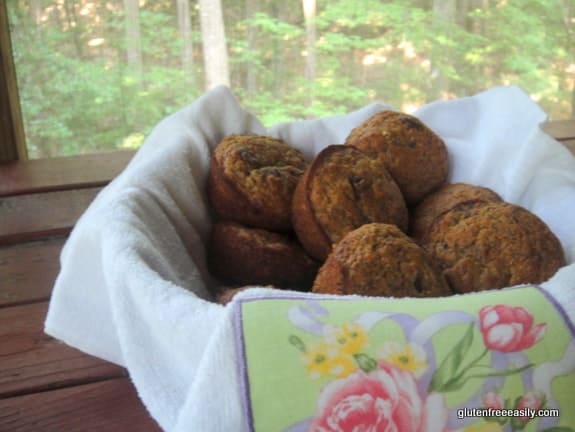 gluten-free banana muffins, banana chocolate chip muffins, gluten free, dairy free, egg free, vegan