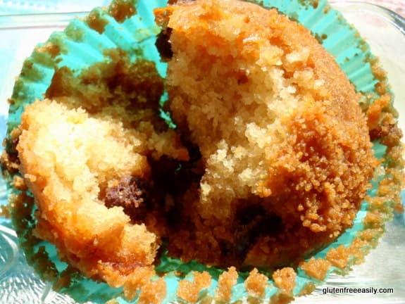 These gluten-free Orange Honey Chocolate Chip Muffins are light and lovely with their orange flavor nicely punctuated by the addition of chocolate chips. [from GlutenFreeEasily.com] (photo)