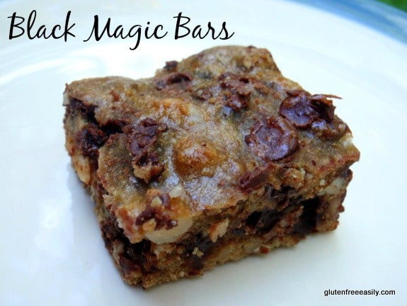 Gluten-Free Black Magic Bars aka Gluten-Free Black Walnut Chocolate Chip Bars from Gluten Free Easily