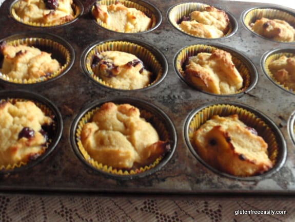 Gluten-Free Coconut Blueberry Pound Cupcakes on gfe. Absolutely as good as they sound! Think portable pound cake with coconut blueberry yumminess! #glutenfree #grainfree #paleo